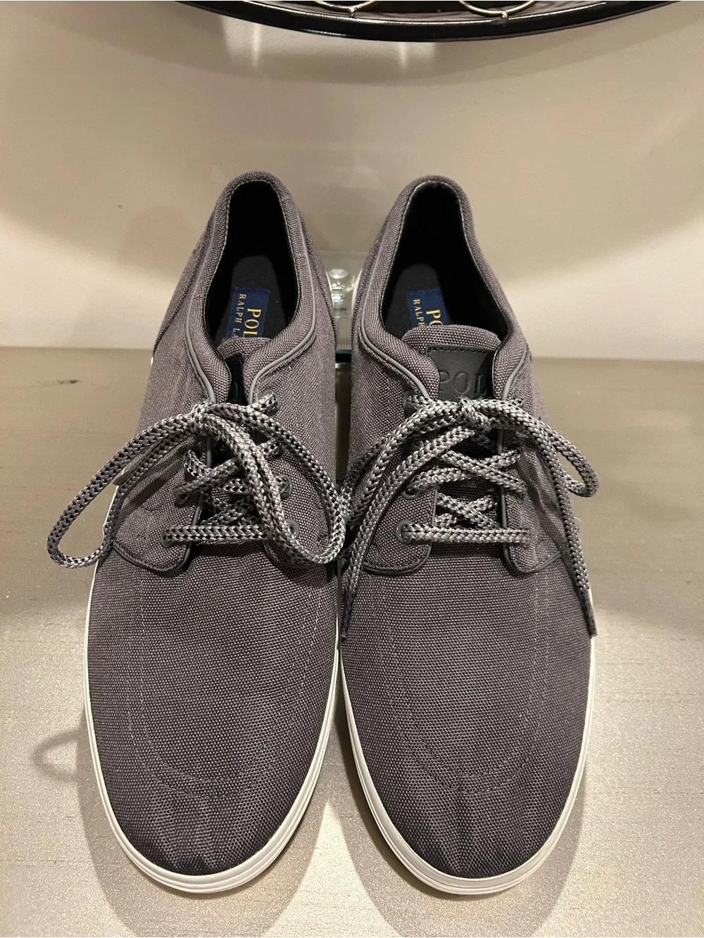 Polo by Ralph Lauren Men's Charcoal Canvas Lace-Up Sneakers